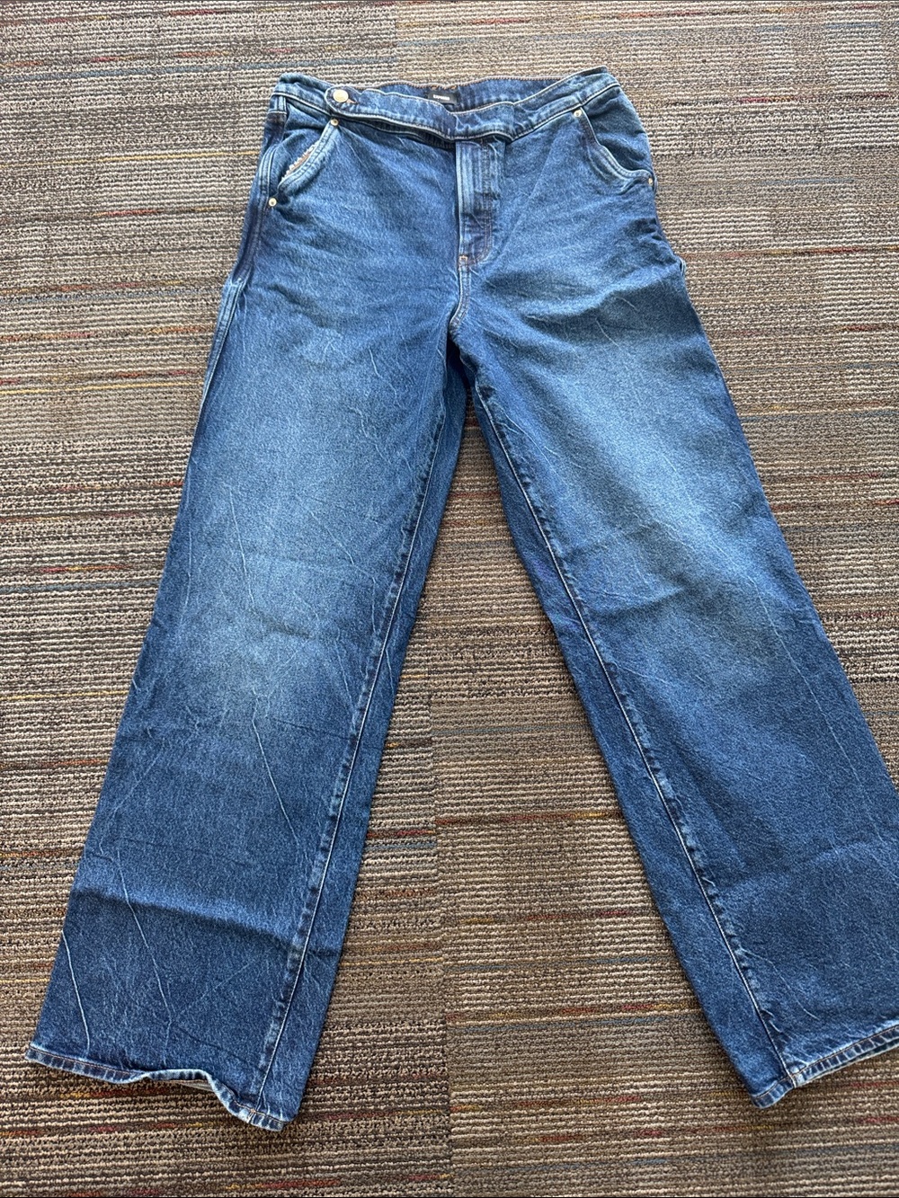 Women’s Blue Wide Leg High Rise Stretch